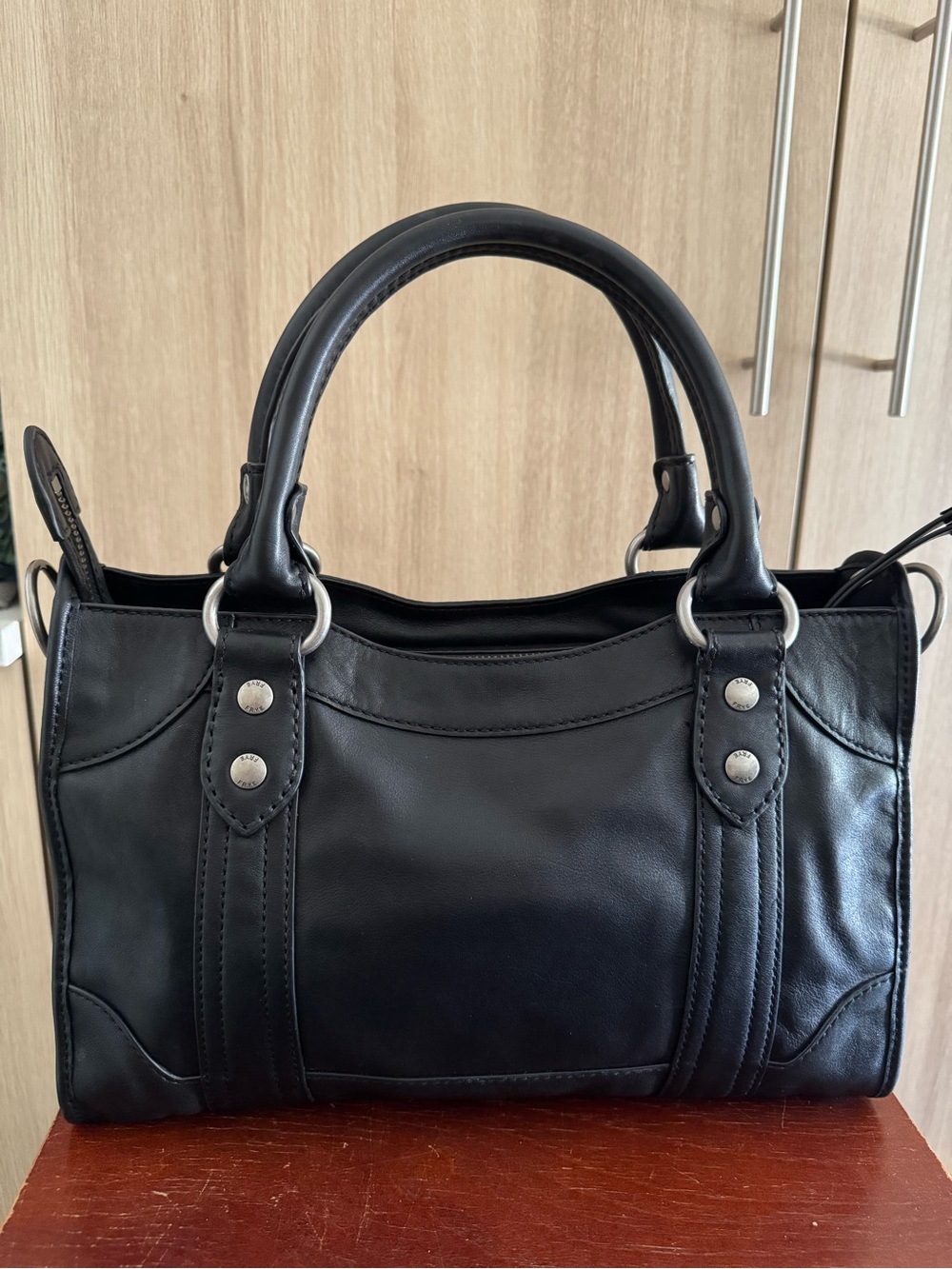 FRYE Black Leather Melissa Satchel Handbag Crossbody NEW NWT - Picture 2 of 6